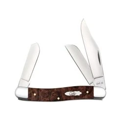 Case Brown Maple Burl Wood Smooth Stockman