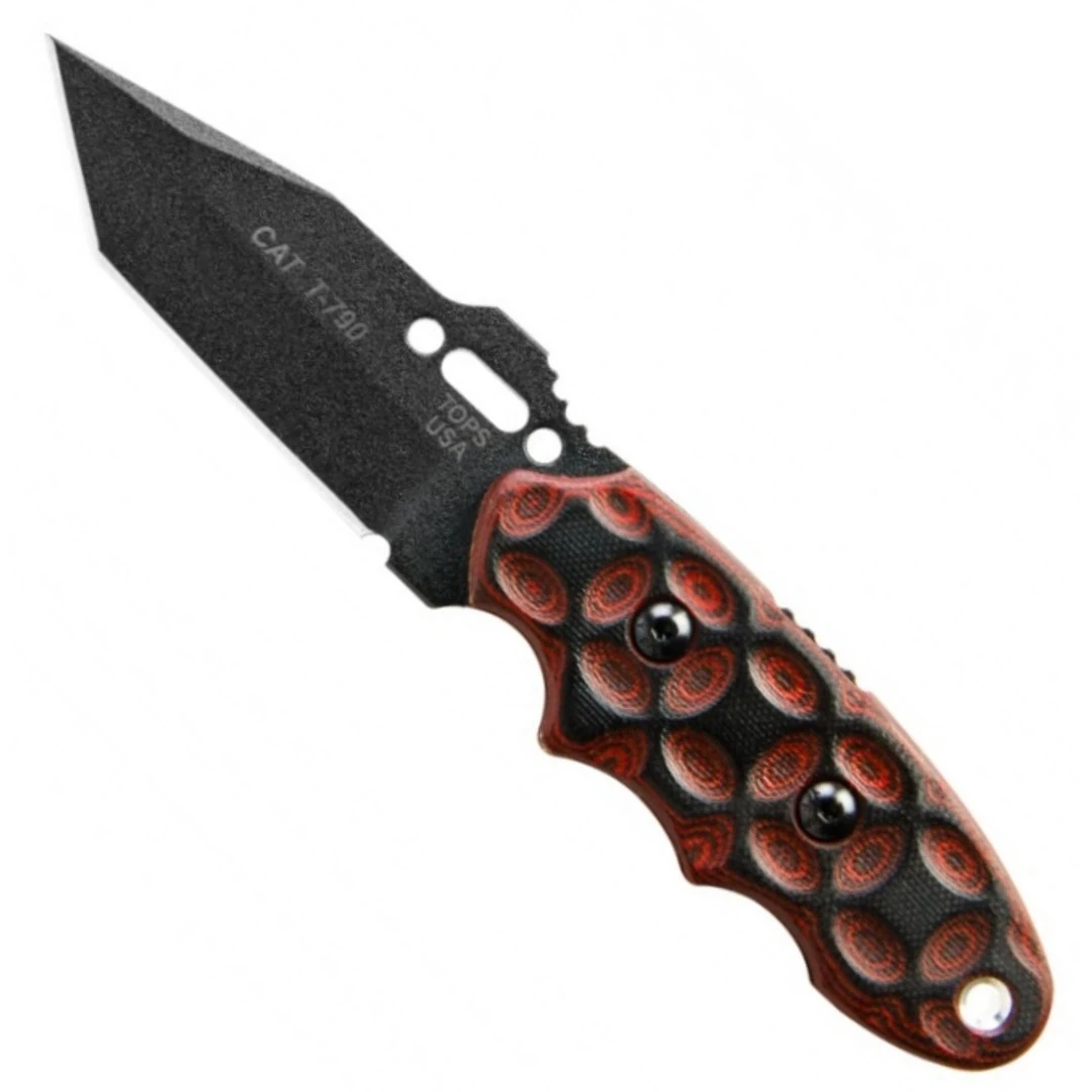 TOPS Knives TOPS C.A.T. 203T-02 Tanto G-10 Fixed Blade Knife, Black Blade 3 TOPS Knives TOPS C.A.T. 203T-02 Tanto G-10 Fixed Blade Knife, Black Blade