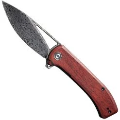 CIVIVI Sandalwood Handle Riffle Liner Lock Knife, Damascus Blade