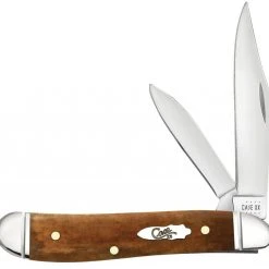 Case Peanut Antique Bone Smooth Folder Knife, Mirror Blades