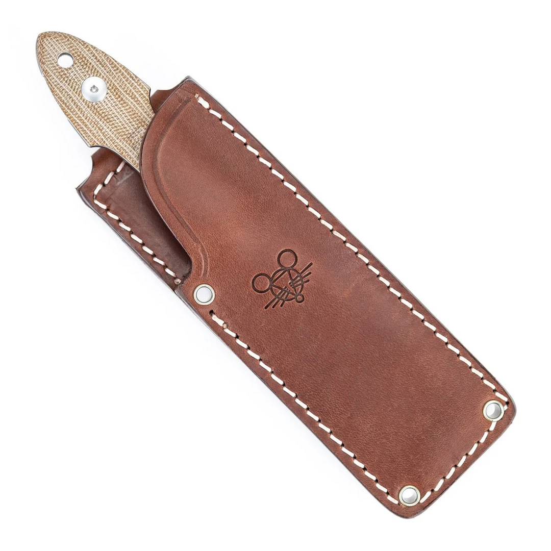 GiantMouse ACE GMF3 Natural Canvas Micarta PVD Fixed Knife 4 GiantMouse ACE GMF3 Natural Canvas Micarta PVD Fixed Knife - Image 2