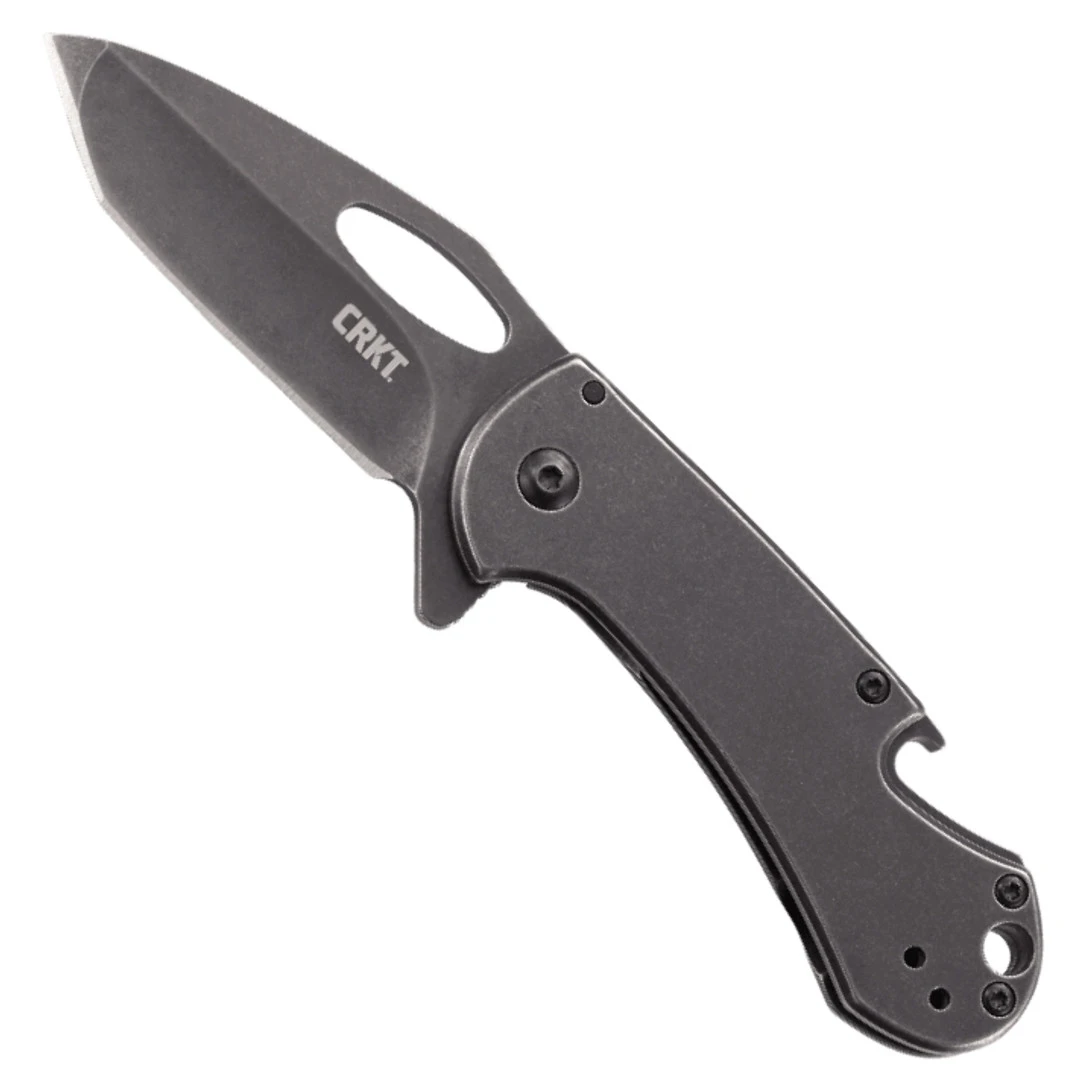 CRKT Bev-Edge Black Tanto Flipper Knife, Black/Stonewash Blade 3 CRKT Bev-Edge Black Tanto Flipper Knife, Black/Stonewash Blade