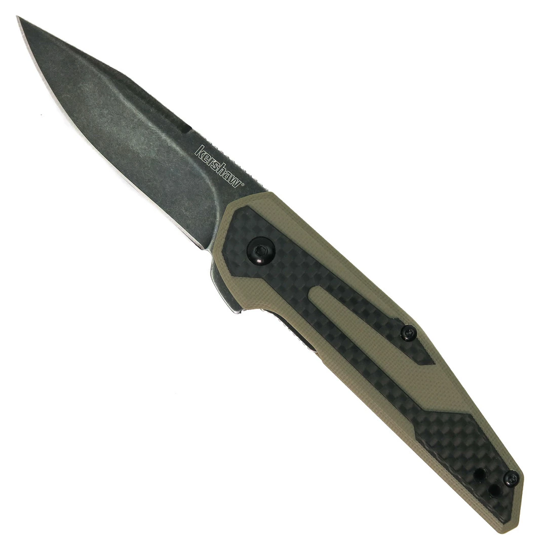 Kershaw 1160TANBW Tan Fraxion G-10/Carbon Fiber Flipper Knife, BlackWash Blade 3 Kershaw 1160TANBW Tan Fraxion G-10/Carbon Fiber Flipper Knife, BlackWash Blade
