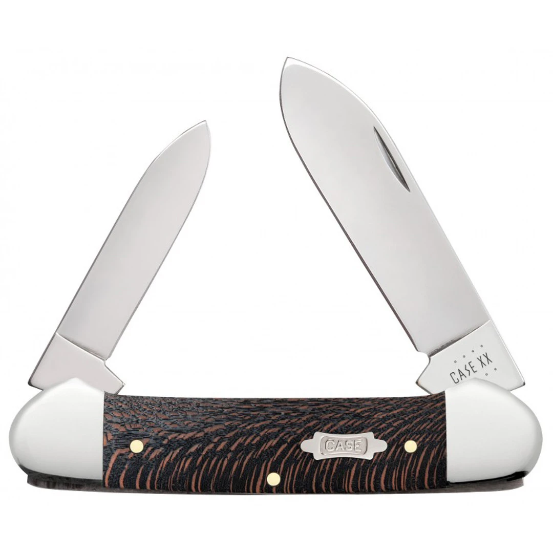 Case Black Sycamore Wood Smooth Canoe Knife 3 Case Black Sycamore Wood Smooth Canoe Knife