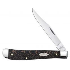 Case Black Sycamore Wood Smooth Slimline Trapper Knife