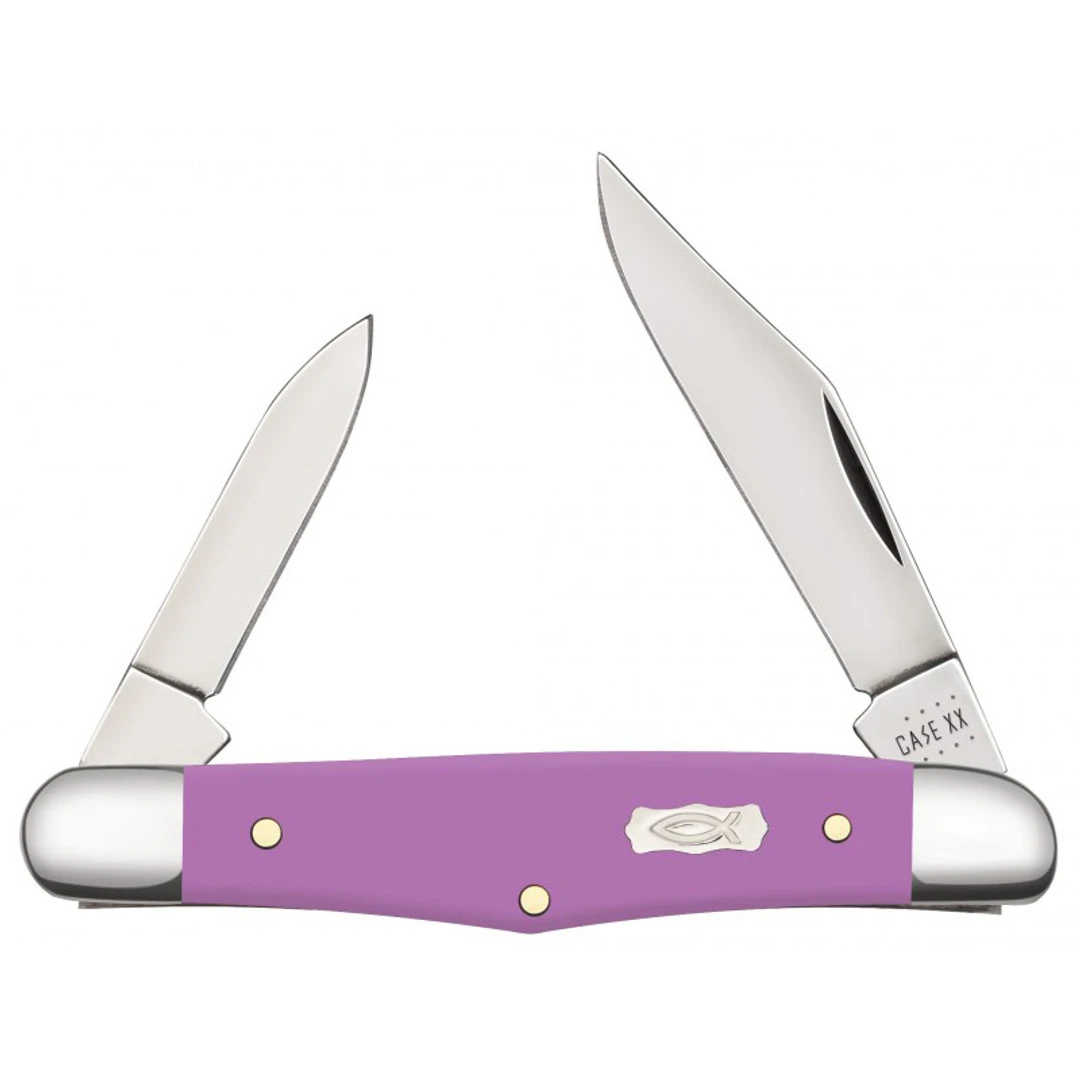 Case Lilac Synthetic Smooth Half Whittler Knife 3 Case Lilac Synthetic Smooth Half Whittler Knife