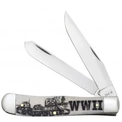 Case WWII Natural Bone Smooth Trapper Knife
