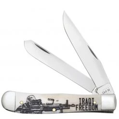 Case Iraqi Freedom Natural Bone Smooth Trapper Knife