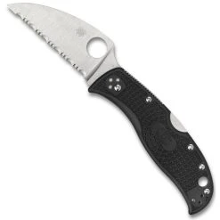 Spyderco RockJumper Lockback Knife, Satin Serrated VG-10 Blade