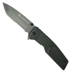 Smith & Wesson Spec Ops Carbon Spring Assist Folding Knife, Gray Tanto Blade