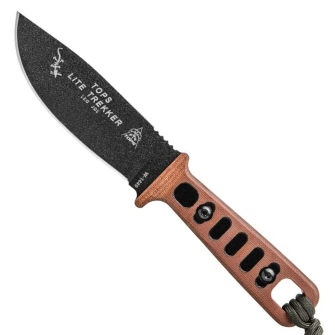 TOPS Knives TOPS Operator Black Lite Trekker Fixed Blade Knife, Black Blade 3 TOPS Knives TOPS Operator Black Lite Trekker Fixed Blade Knife, Black Blade